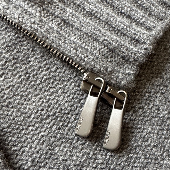 Malo Gray Men's 100% Cashmere Long Sleeves Sweater - Made in Italy - Picture 9 of 13